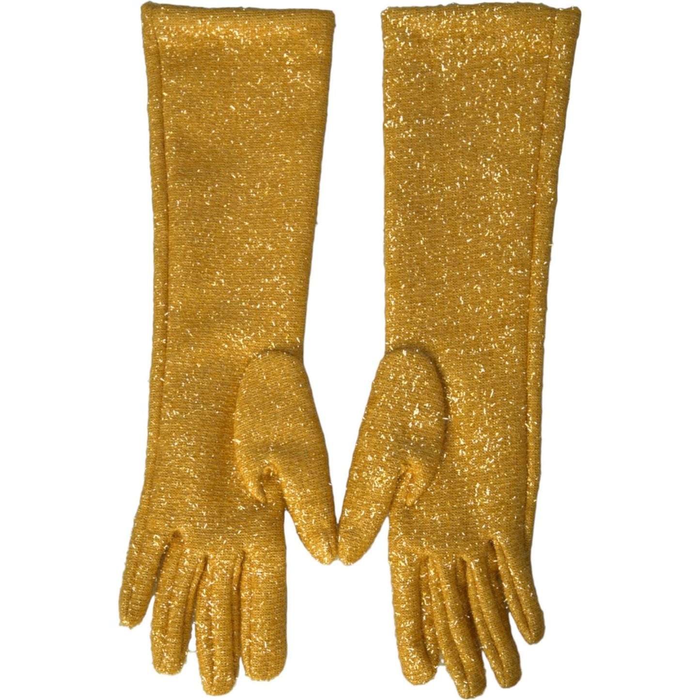 Dolce & Gabbana Gold Lurex Fantasia Mid Arm Length Gloves Dolce & Gabbana