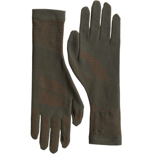 Dolce & Gabbana Brown Cotton Stretch Wrist Length Gloves
