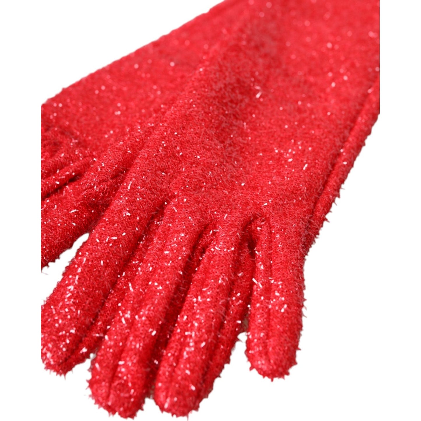 Dolce & Gabbana Red Lurex Fantasia Mid Arm Length Gloves Dolce & Gabbana