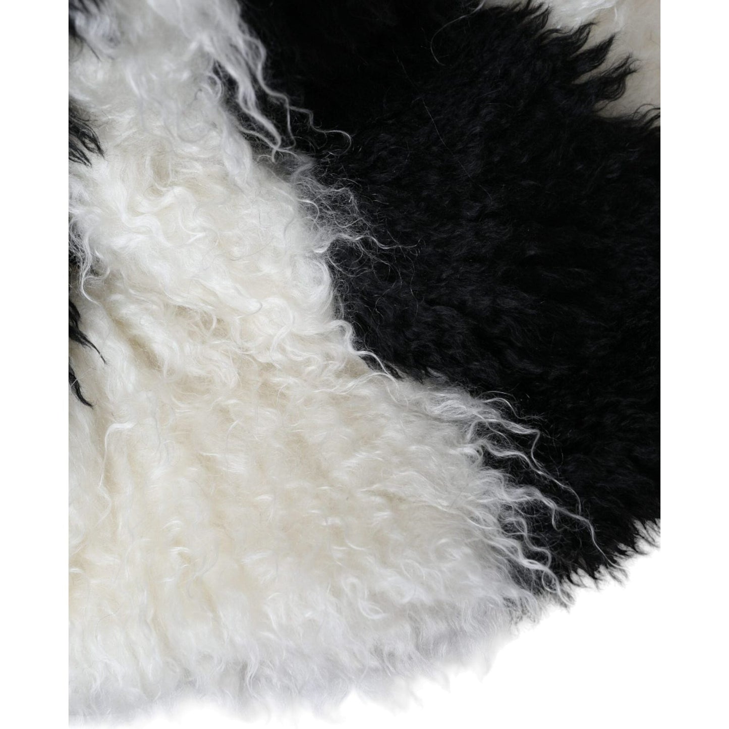 Dolce & Gabbana Black White Stripes Mohair Fur Bucket Hat Dolce & Gabbana