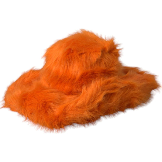 Dolce & Gabbana Orange Faux Fur Polyester Fedora Hat Dolce & Gabbana