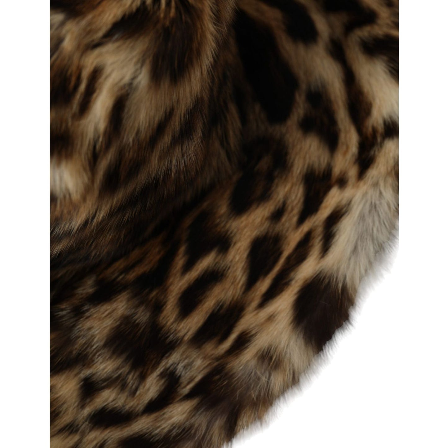 Dolce & Gabbana Brown Leopard Fur Women Bucket Hat Dolce & Gabbana