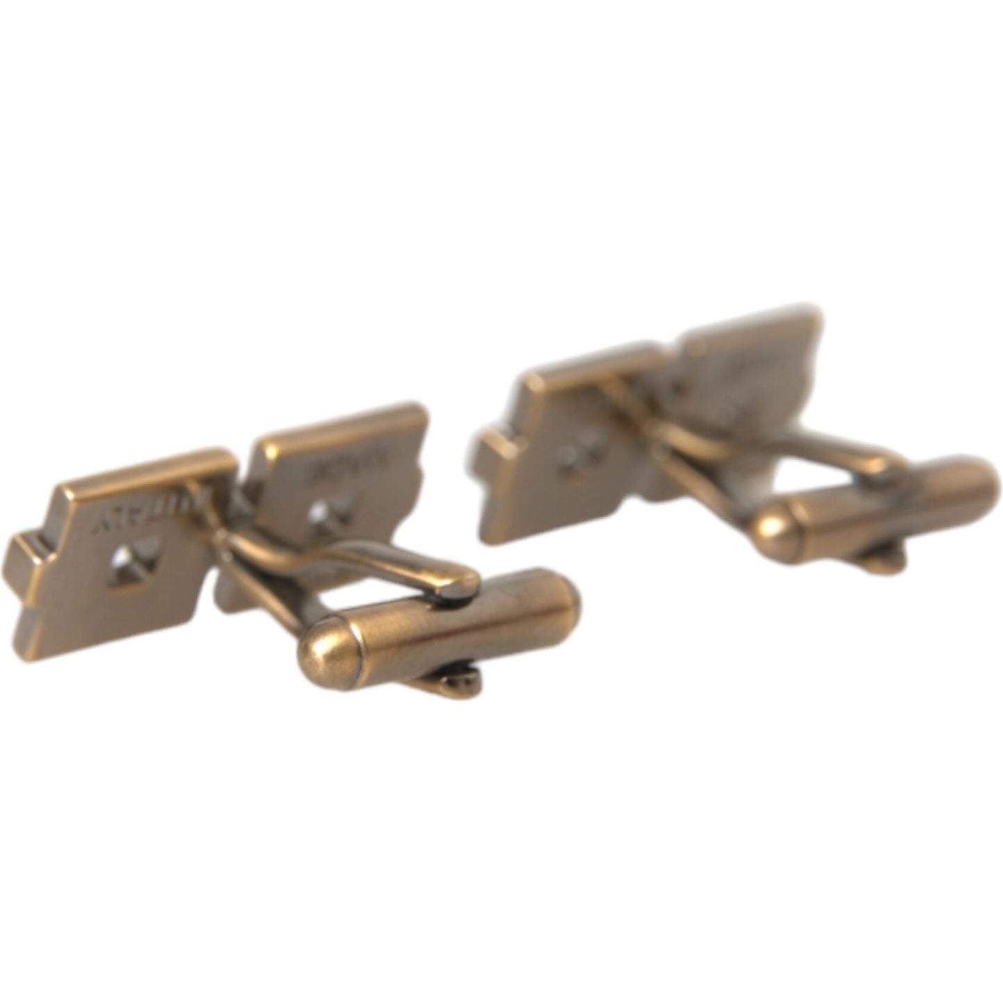 Dolce & Gabbana Gold Plated Brass Square Pin Men Cufflinks Dolce & Gabbana