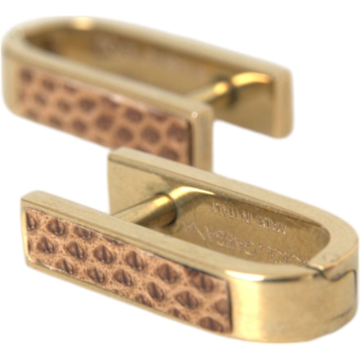 Dolce & Gabbana Gold Plated Metal Brass Pin Men Cufflinks Dolce & Gabbana