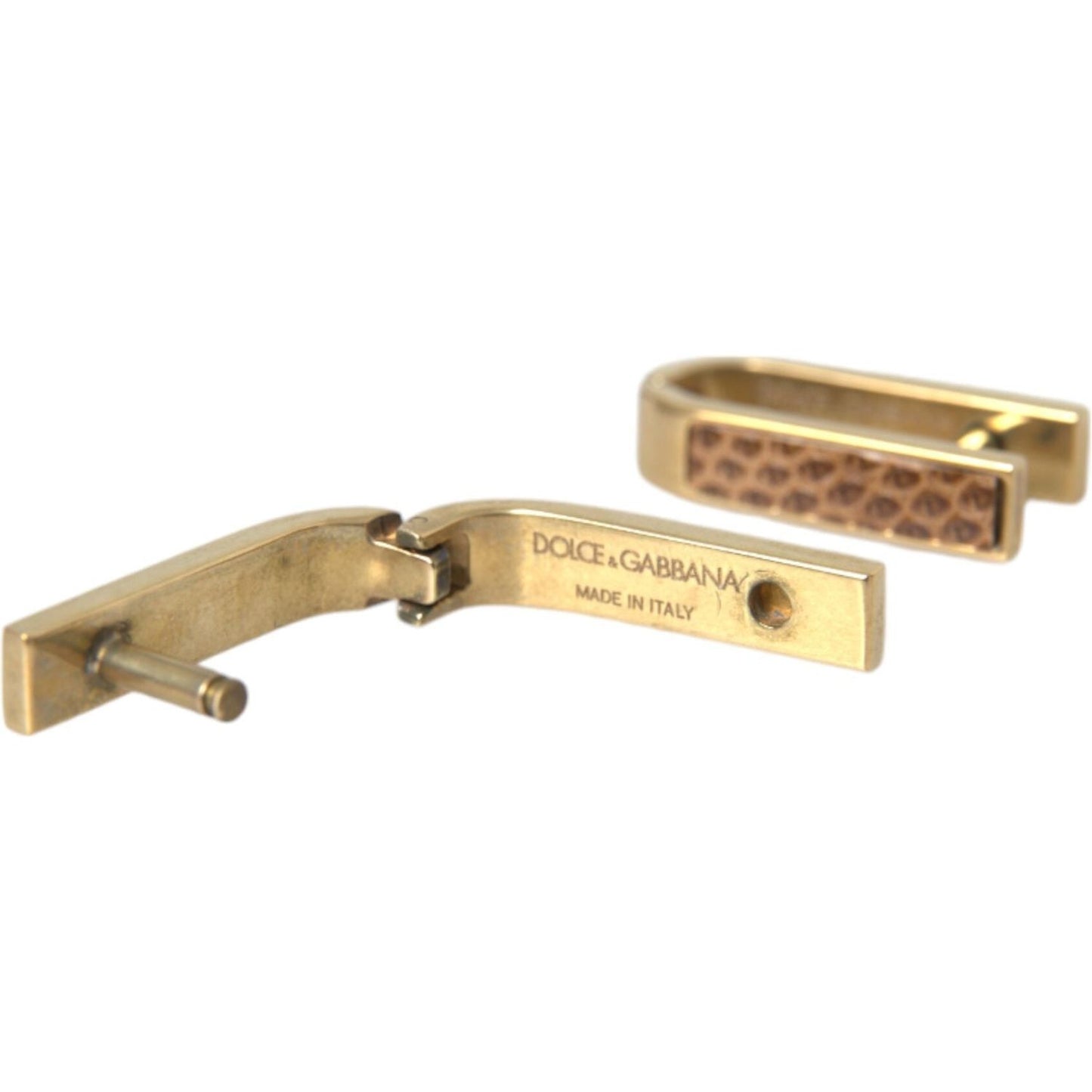 Dolce & Gabbana Gold Plated Metal Brass Pin Men Cufflinks Dolce & Gabbana