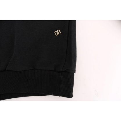 Daniele Alessandrini Black Gym Casual Hooded Cotton Sweater