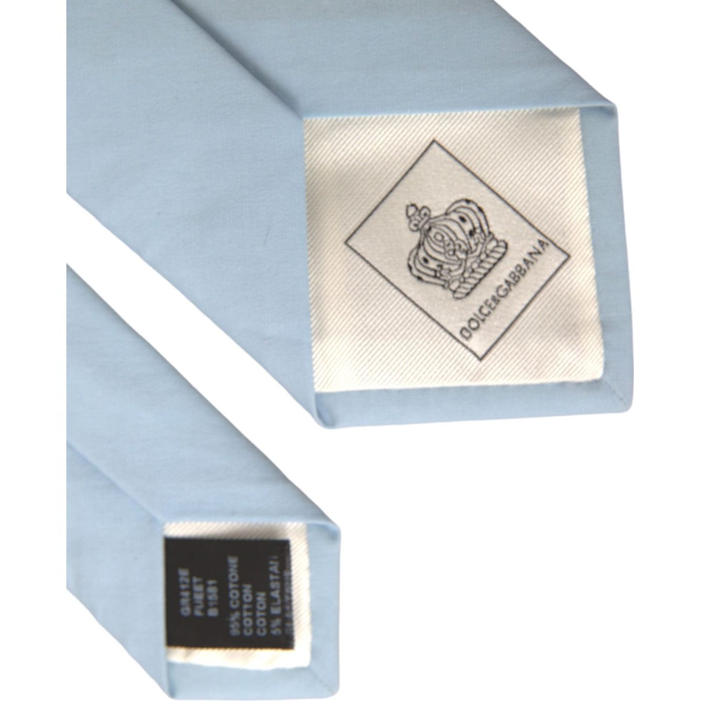 Dolce & Gabbana Light Blue Cotton Adjustable Tie Men Dolce & Gabbana