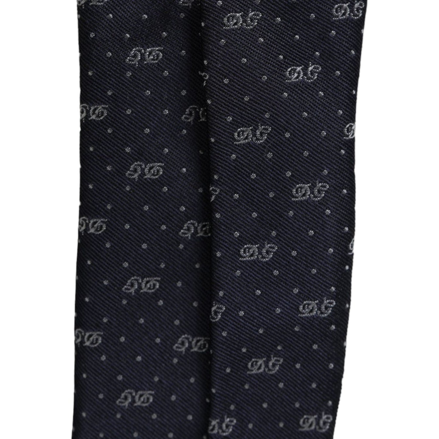 Dolce & Gabbana Blue DG Logo 100% Silk Adjustable Tie Dolce & Gabbana