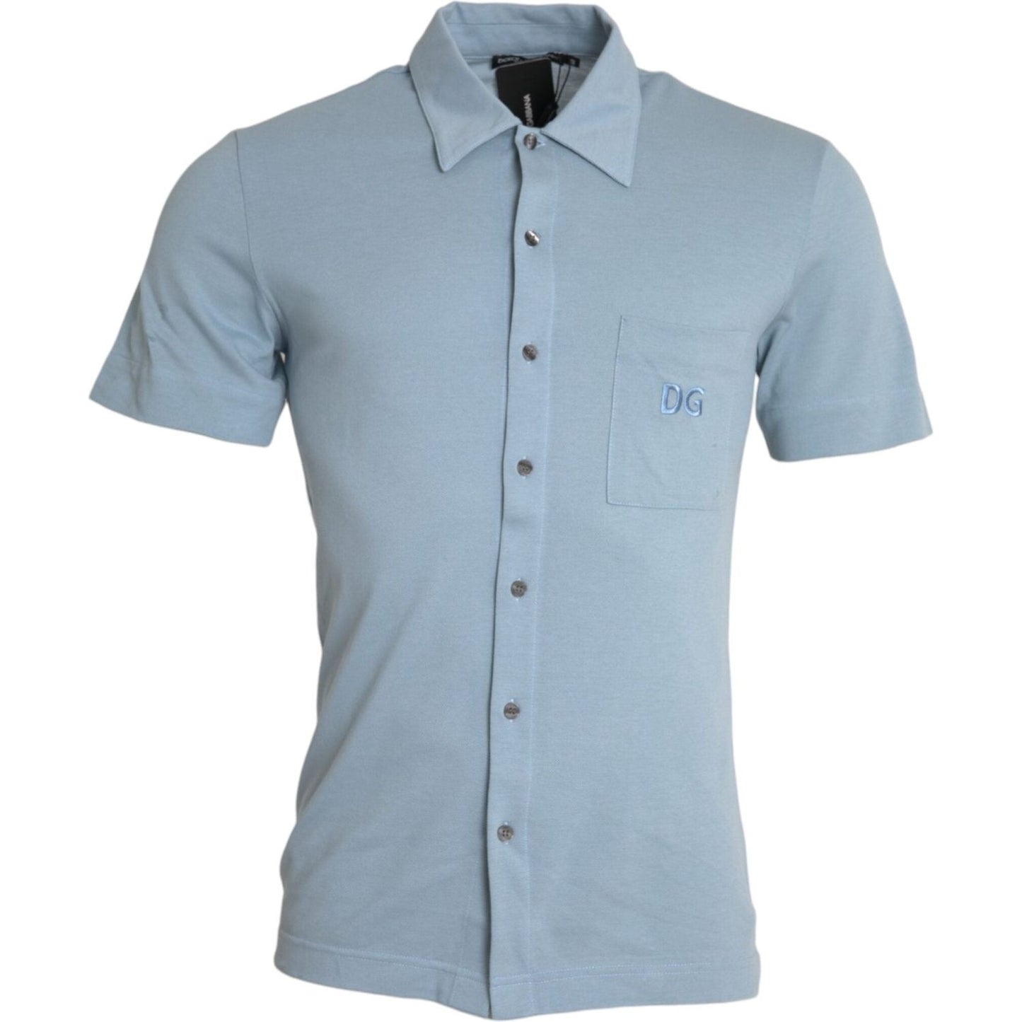 Dolce & Gabbana Light Blue Logo Cotton Collared Polo T-shirt Dolce & Gabbana