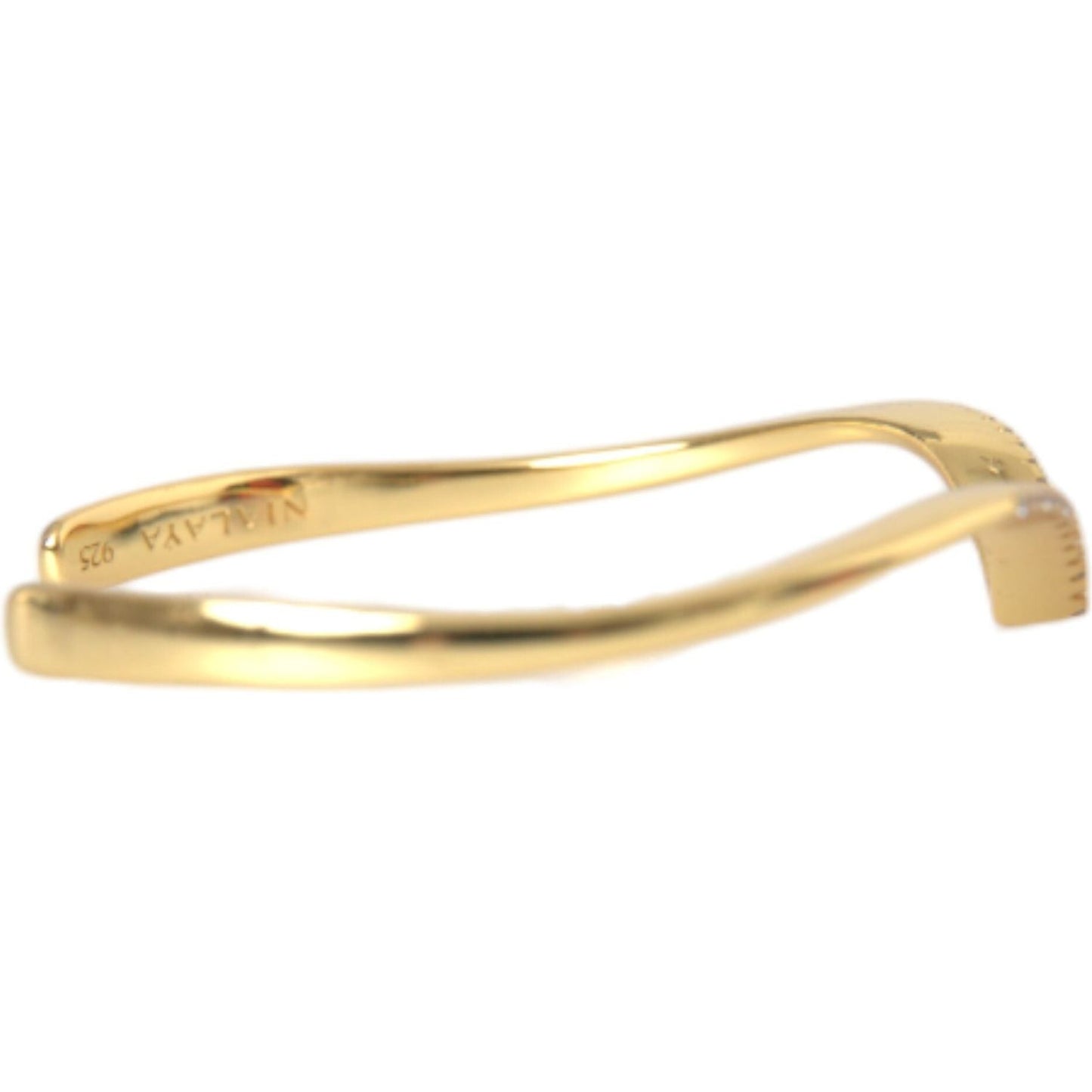 Nialaya Arched Wing Cuff Skyfall Gold CZ 925 Bracelet Nialaya