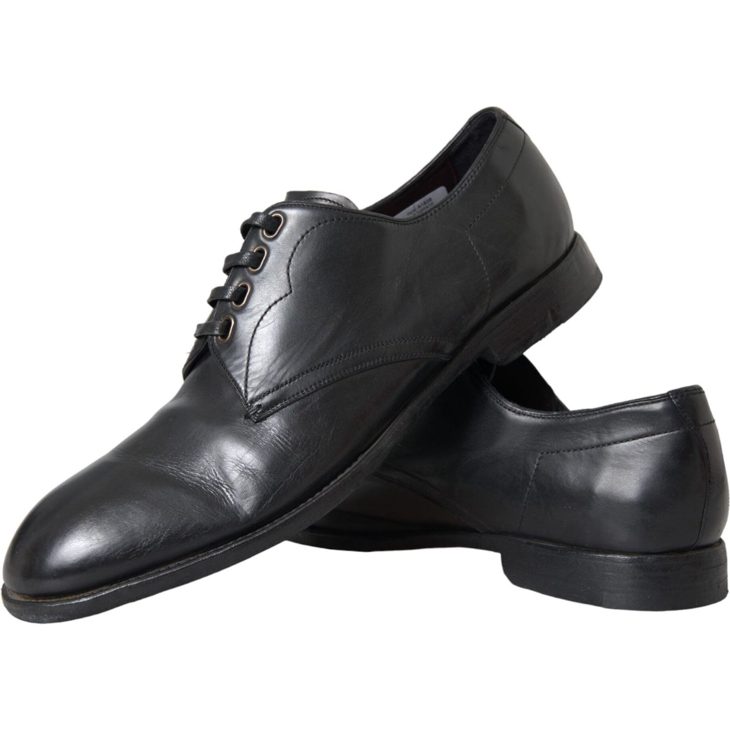 Dolce & Gabbana Black Leather Derby Formal Dress Men Shoes Dolce & Gabbana