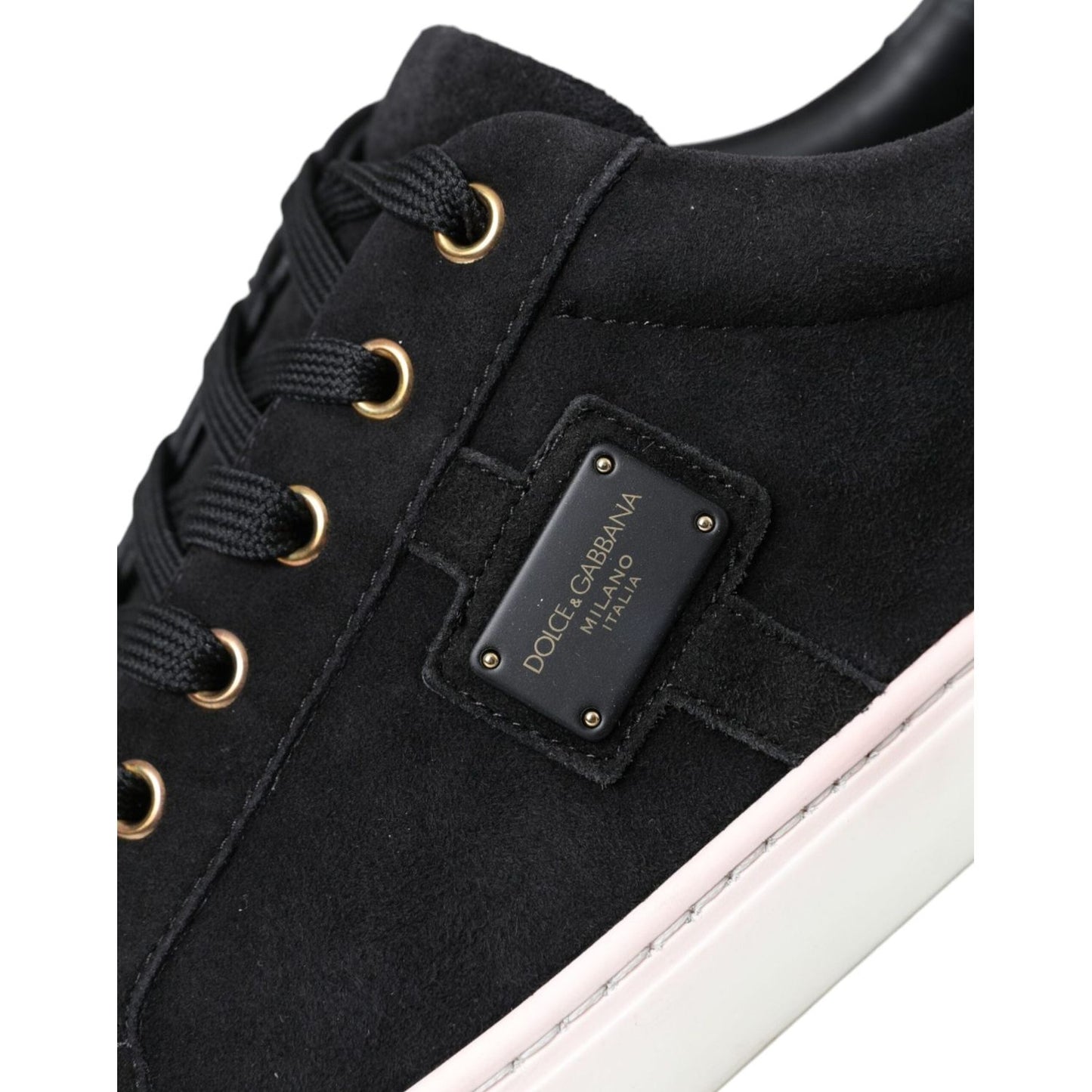 Dolce & Gabbana Black Suede Leather Men Low Top Sneakers Men Shoes Dolce & Gabbana