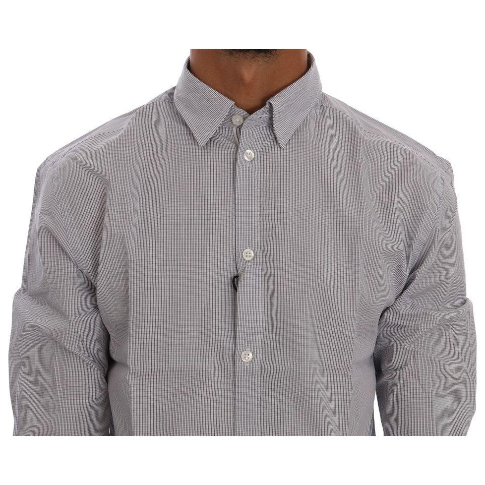 Frankie Morello Chic Blue Checkered Casual Shirt Frankie Morello