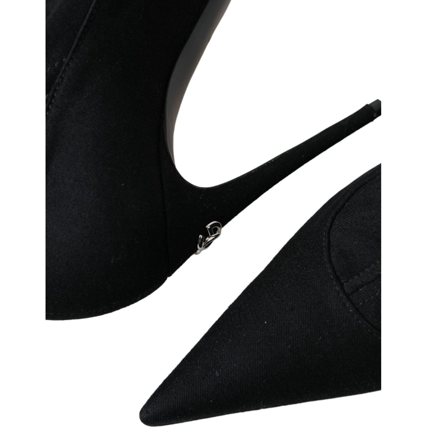 Dolce & Gabbana Black Stiletto Heels Denim Ankle Boots Shoes Dolce & Gabbana