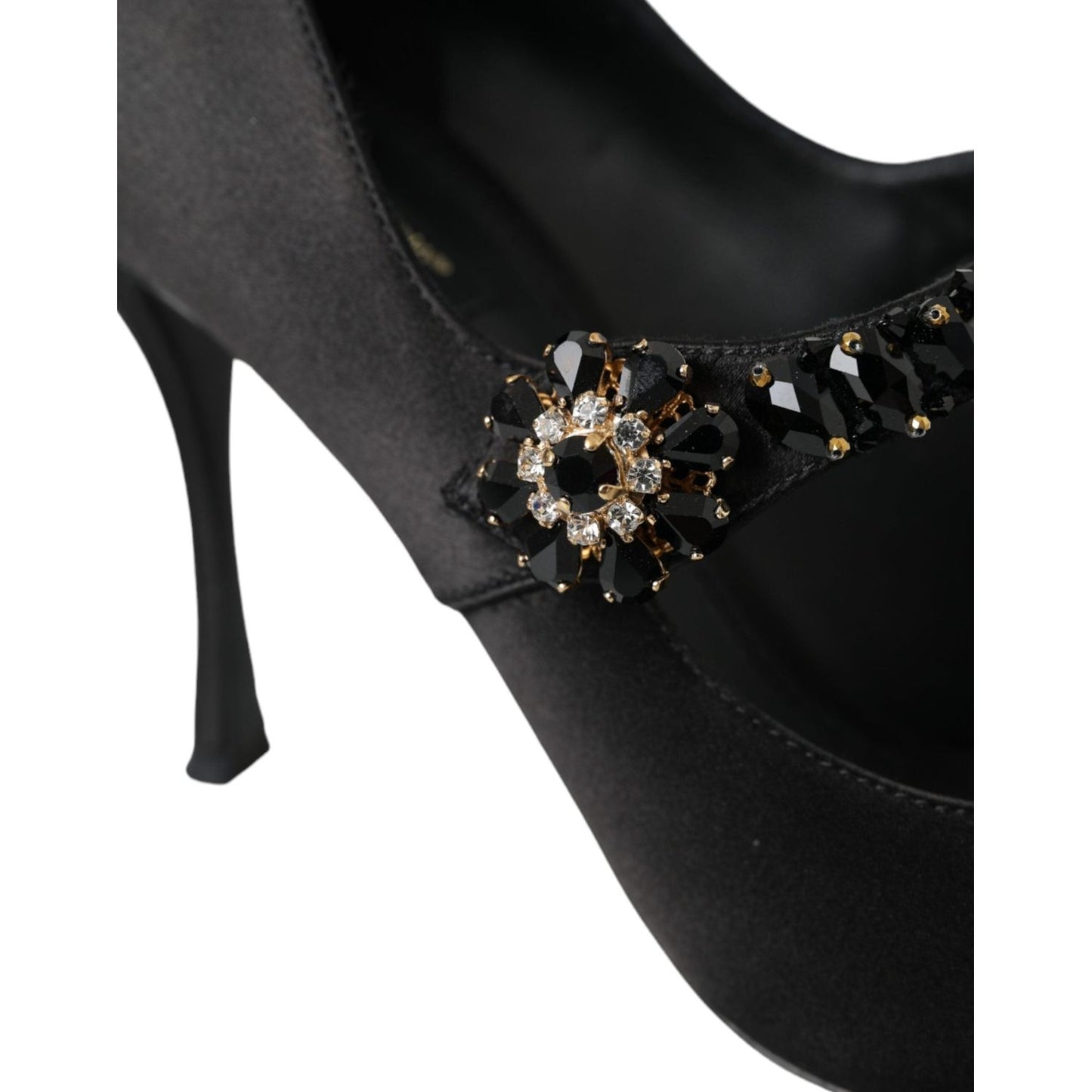 Dolce & Gabbana Black Mary Jane Crystal Heels Pumps Shoes Dolce & Gabbana