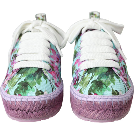 Multicolor Canvas Floral Espadrilles Sneakers Shoes