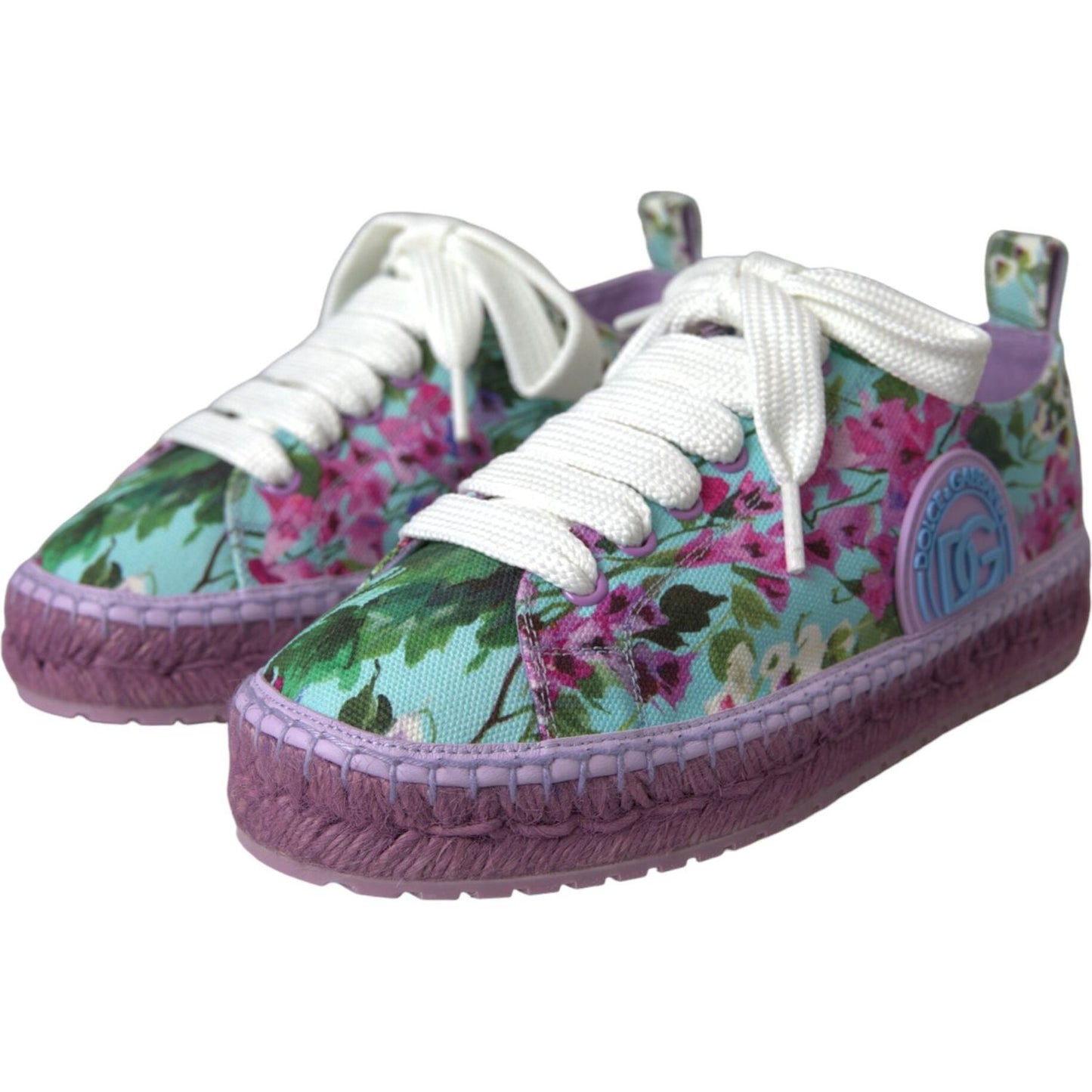 Dolce & Gabbana Multicolor Canvas Floral Espadrilles Sneakers Shoes Dolce & Gabbana