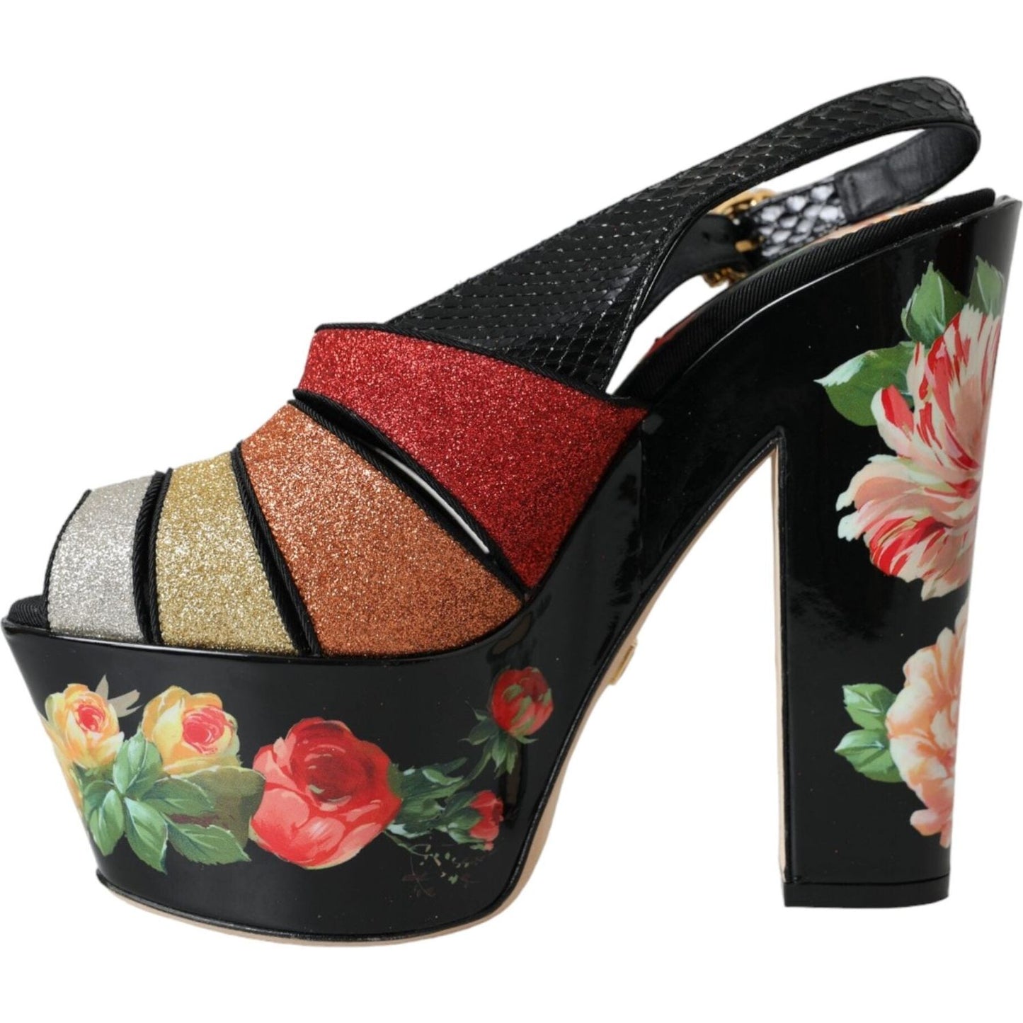 Dolce & Gabbana Multicolor Floral Crystal Platform Sandals Shoes Dolce & Gabbana