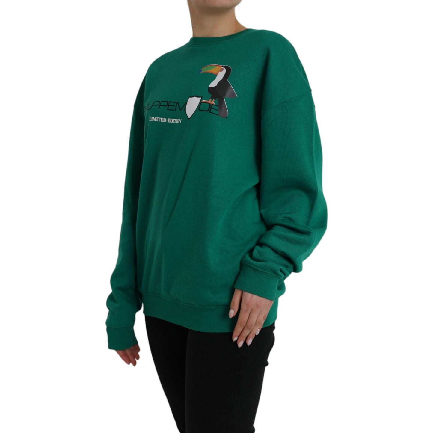 Philippe Model Green Cotton Logo Print Long Sleeves Pullover Sweater Philippe Model