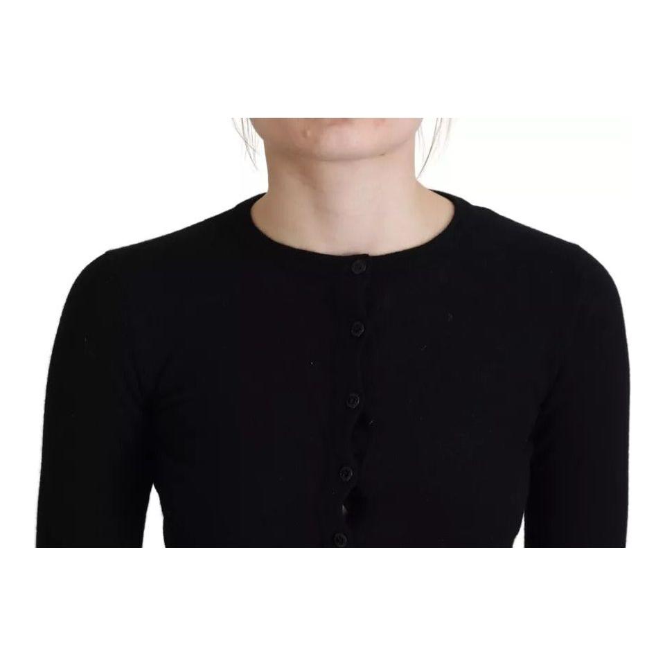 Dolce & Gabbana Black Button Down Slim Cardigan Wool Sweater Dolce & Gabbana