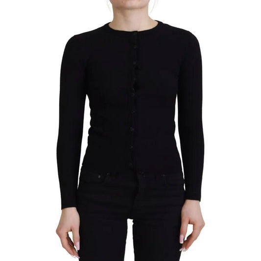 Dolce & Gabbana Black Button Down Slim Cardigan Wool Sweater Dolce & Gabbana