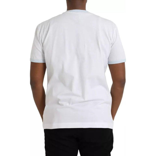 Dolce & Gabbana White Cotton Round Neck Short Sleeve T-shirt Dolce & Gabbana