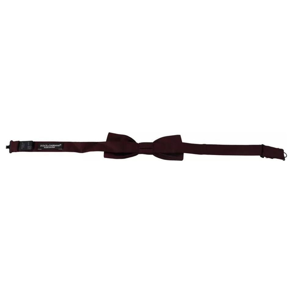 Dolce & Gabbana Bordeaux Silk Adjustable Neck Men Bow Tie Dolce & Gabbana