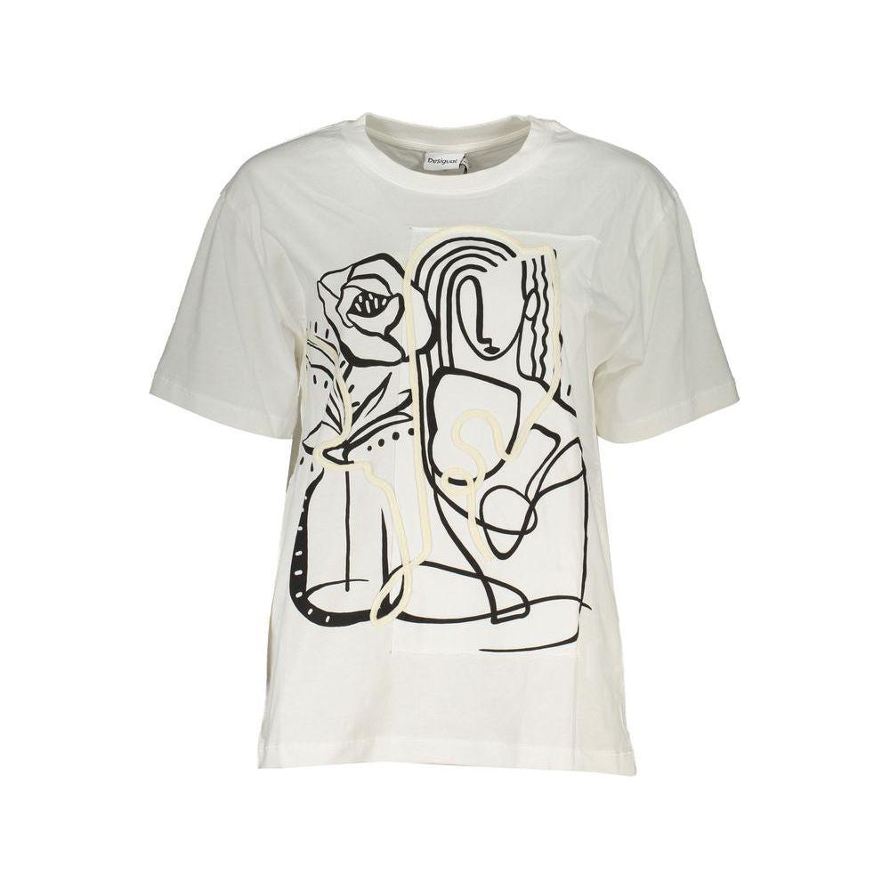 Desigual White Cotton Tops & T-Shirt