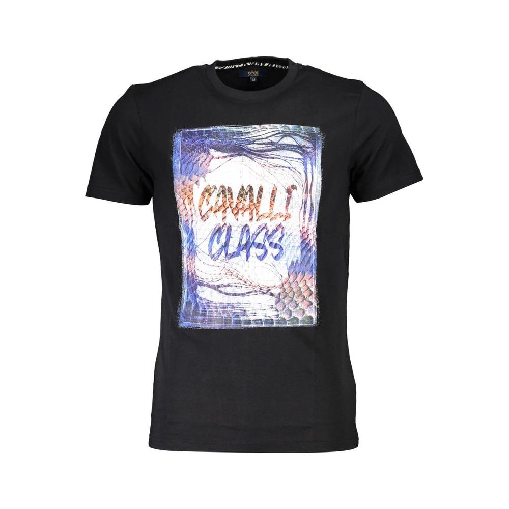 Cavalli Class Black Cotton T-Shirt Cavalli Class