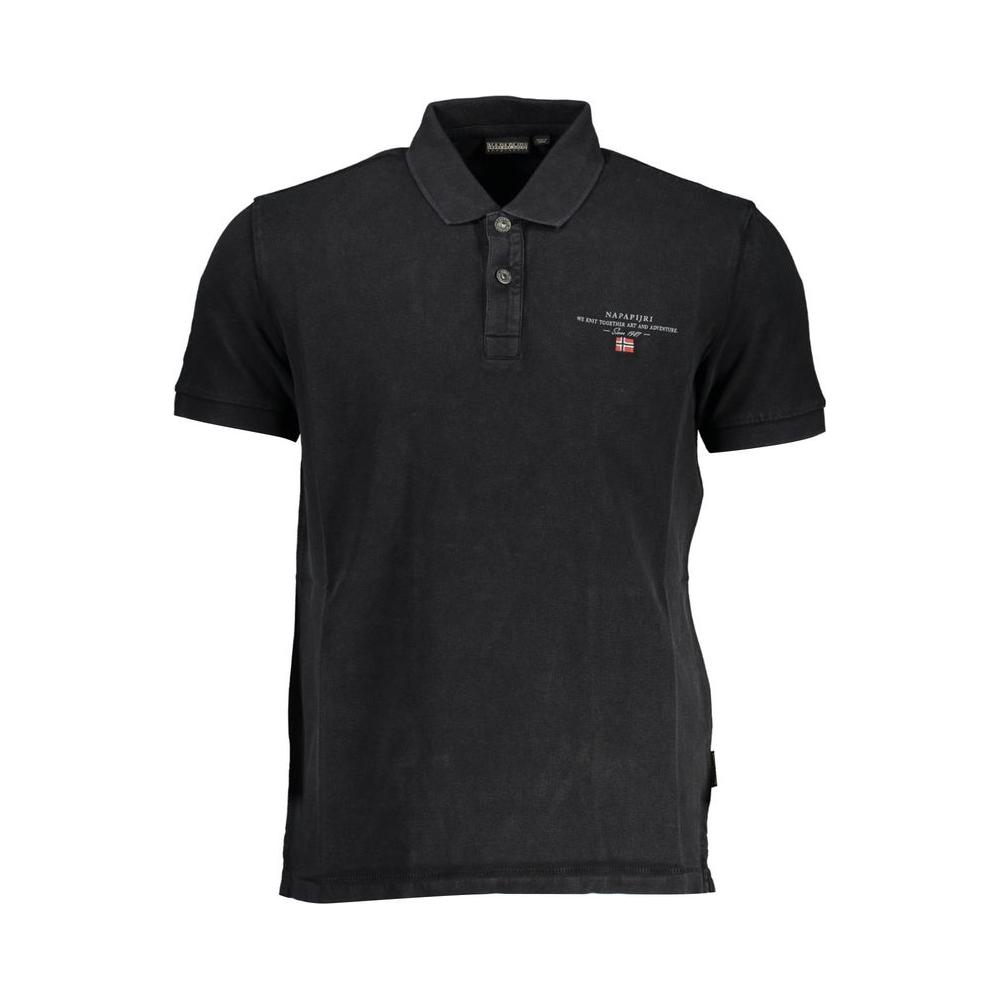 Napapijri Black Cotton Men Polo Shirt Napapijri