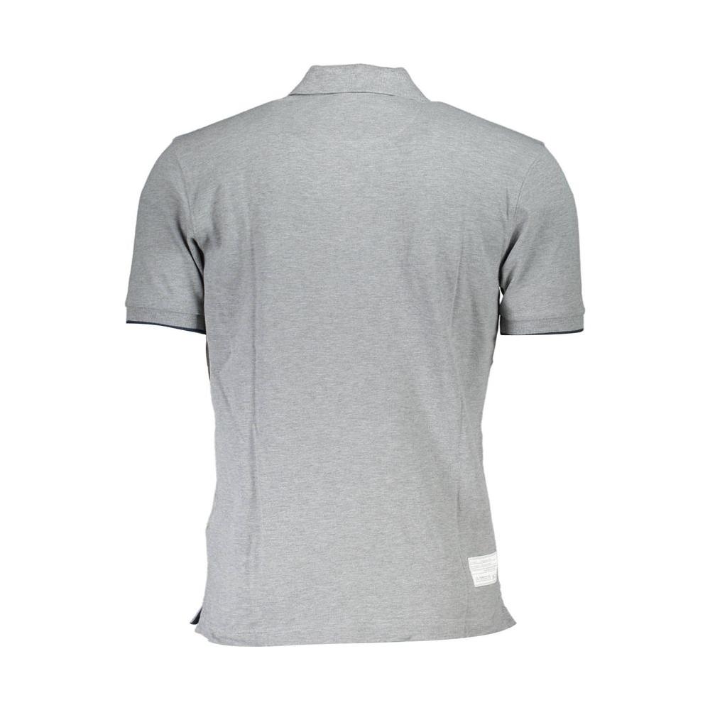 La Martina Gray Cotton Men Polo Shirt La Martina