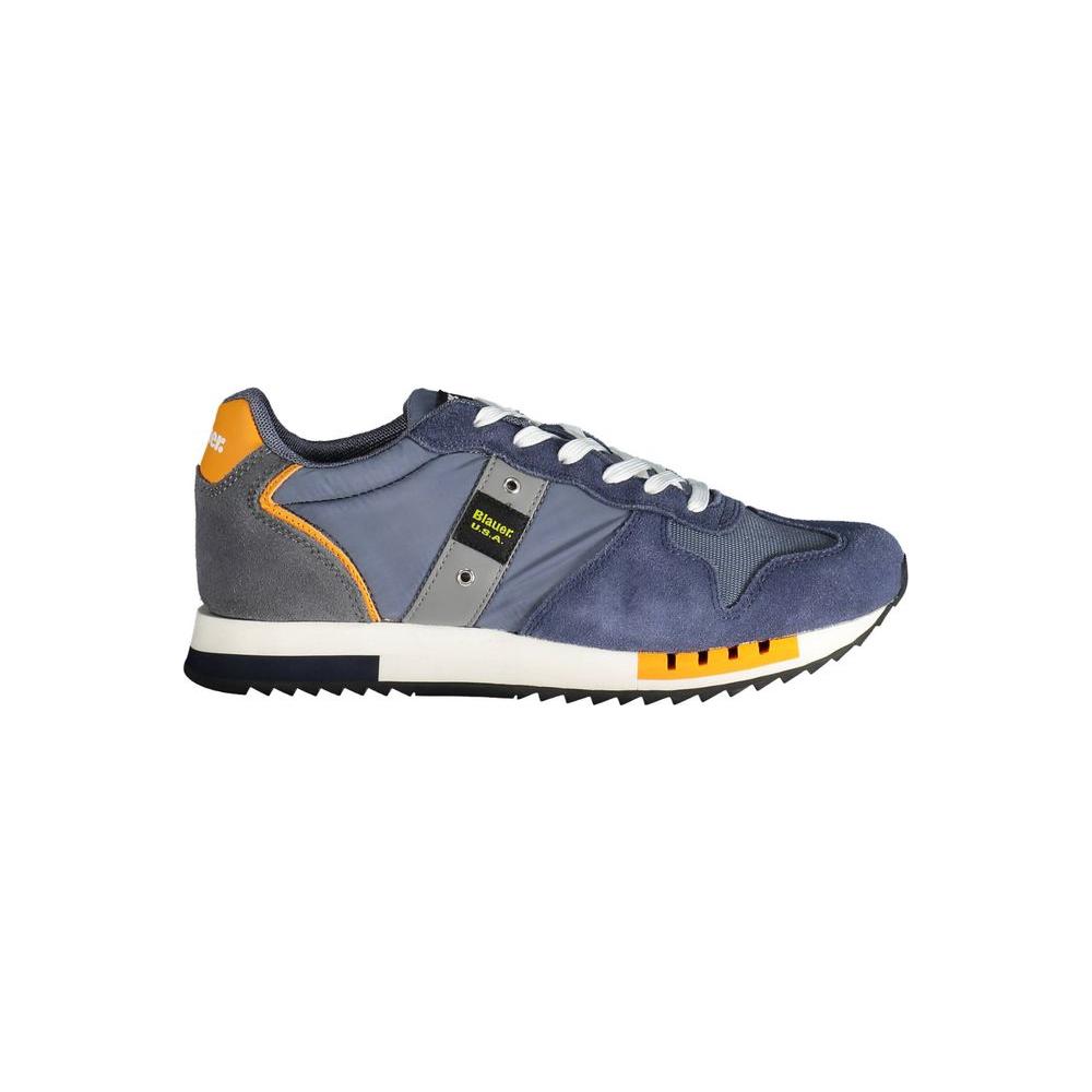 Blauer Blue Leather Men Sneaker Blauer