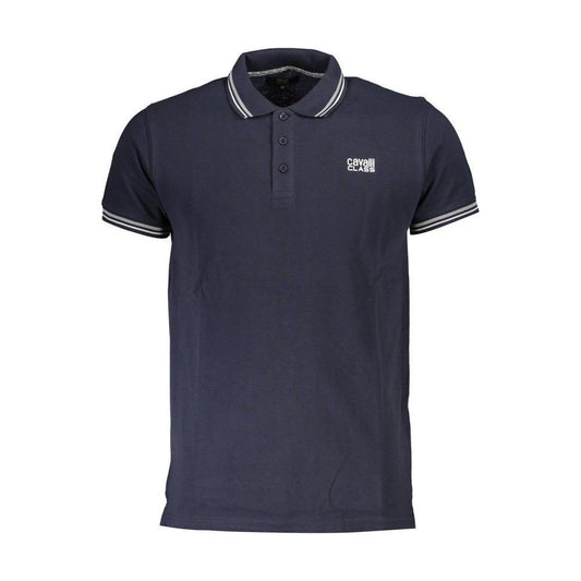 Cavalli Class Blue Cotton Polo Shirt Cavalli Class