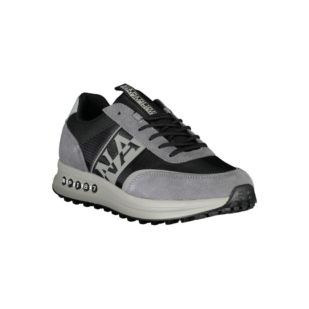 Napapijri Sleek Gray Sports Sneakers with Contrast Detailing Napapijri