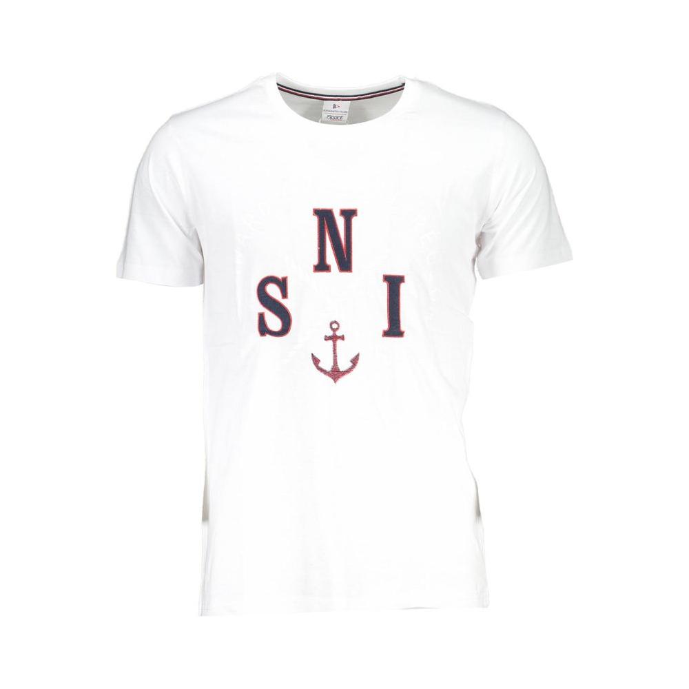 Scuola Nautica White Cotton T-Shirt Scuola Nautica