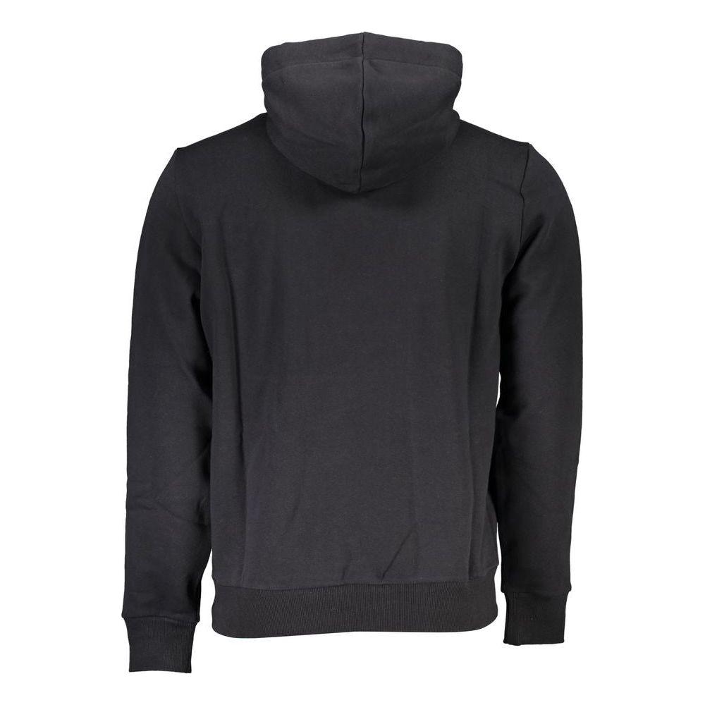 North Sails Black Cotton Men Hooded Sweater North Sails