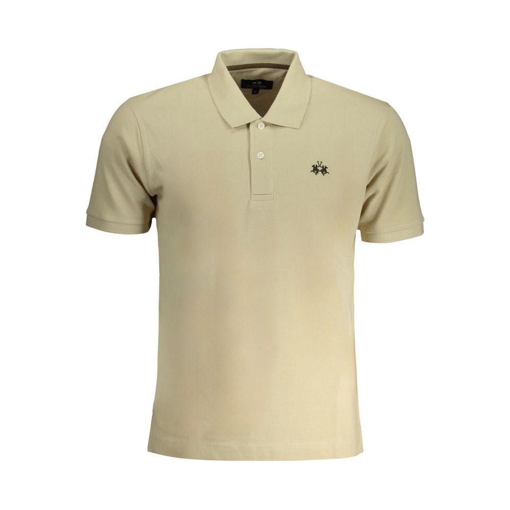 La Martina Beige Cotton Polo Shirt La Martina