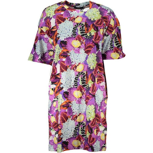 Cavalli Class Purple Cotton Dress Cavalli Class