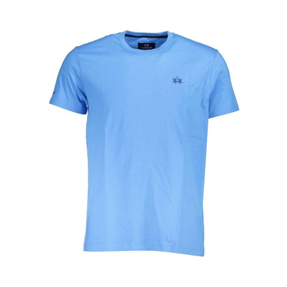 La Martina Light Blue Cotton Men T-Shirt La Martina