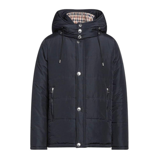 Elegant Blue Aquascutum Jacket with Removable Hood Aquascutum