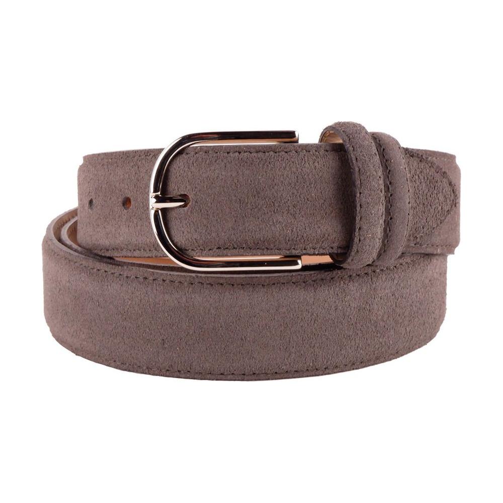 Made in Italy Elegant Quad of Suede Calfskin Belts Made in Italy