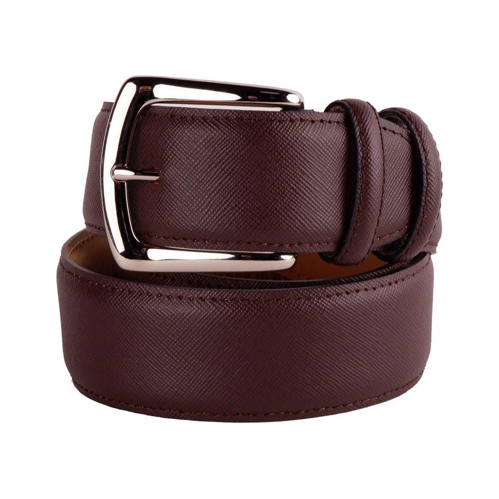 Made in Italy Elegant Saffiano Calfskin Leather Belt Made in Italy