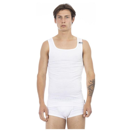 Bikkembergs White Cotton Mens Tank Top