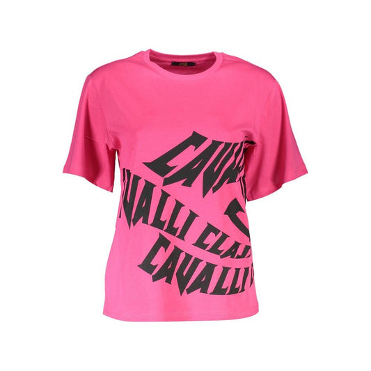 Cavalli Class Pink Cotton Women T-Shirt Cavalli Class