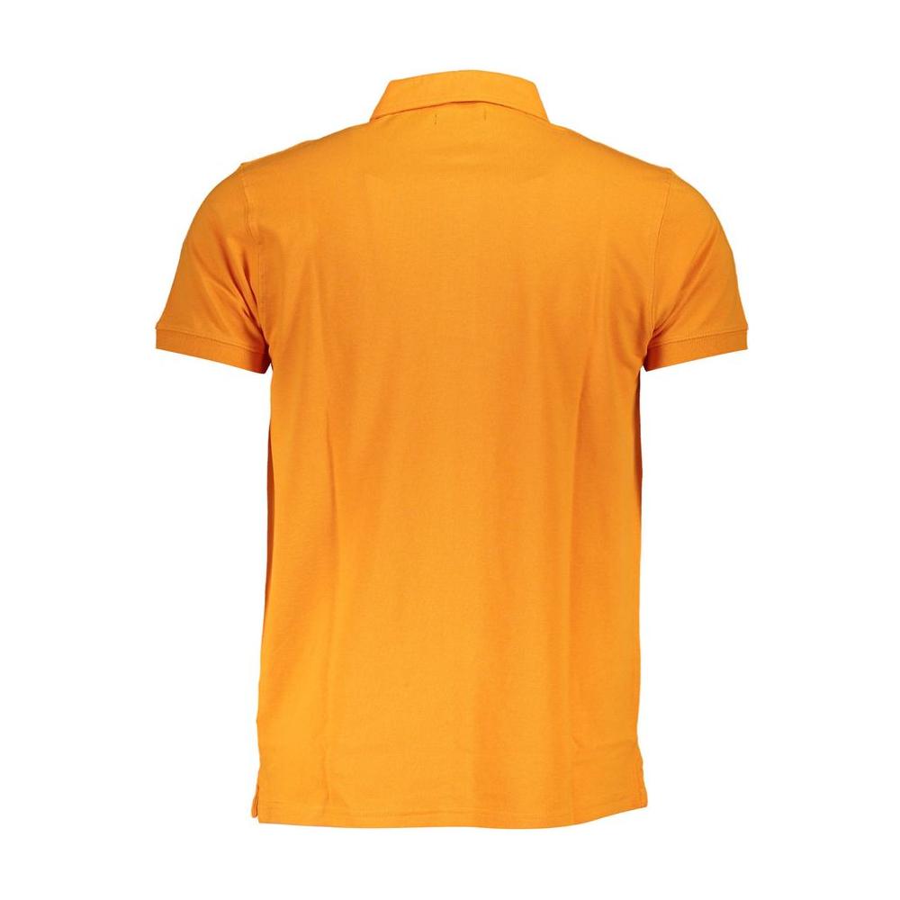 Cavalli Class Orange Cotton Polo Shirt Cavalli Class