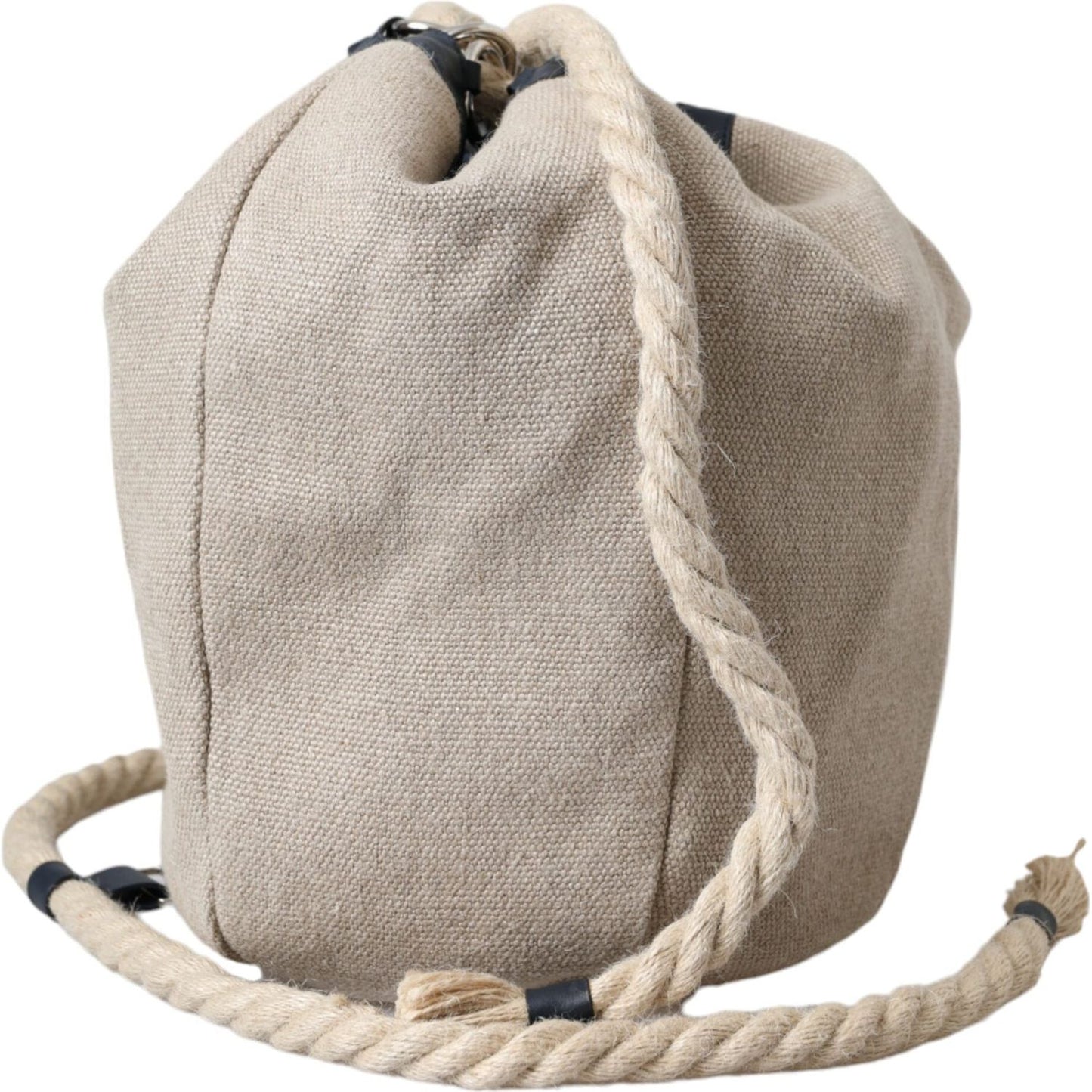 Dolce & Gabbana Beige Canvas Fabric Bucket Sack Pouch Purse Bag Dolce & Gabbana