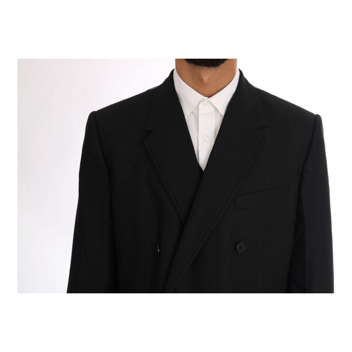 Dolce & Gabbana Elegant Black Wool Three-Piece Suit Suit Dolce & Gabbana