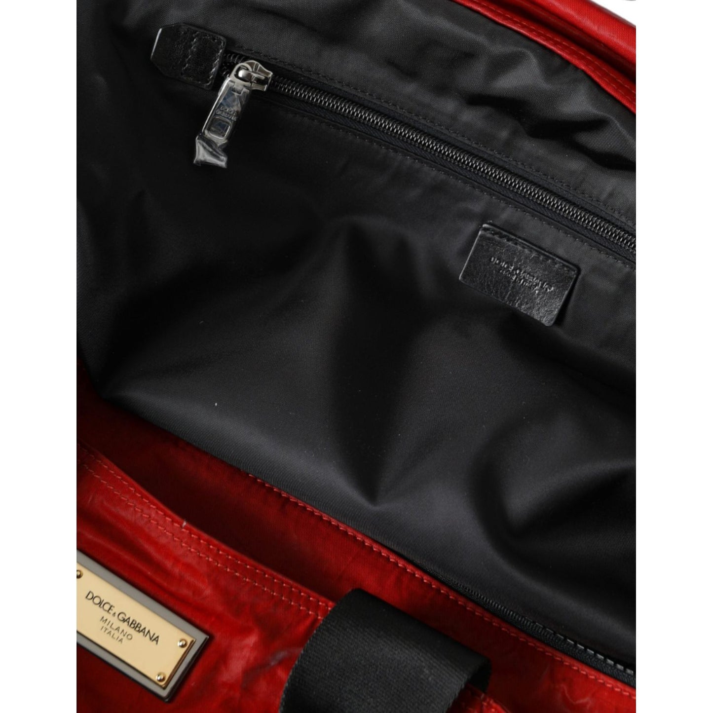 Dolce & Gabbana Red Nylon Calfskin Hand Shoulder Duffel Bag Dolce & Gabbana