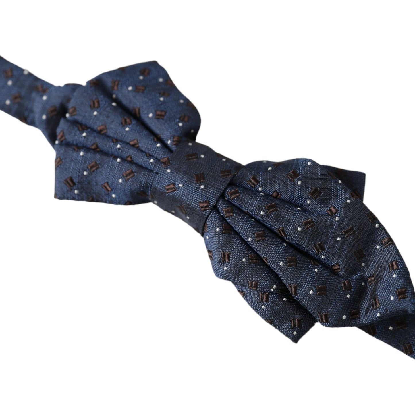 Dolce & Gabbana Navy Blue Silk Patterned Adjustable Men Papillon Bow Tie Dolce & Gabbana