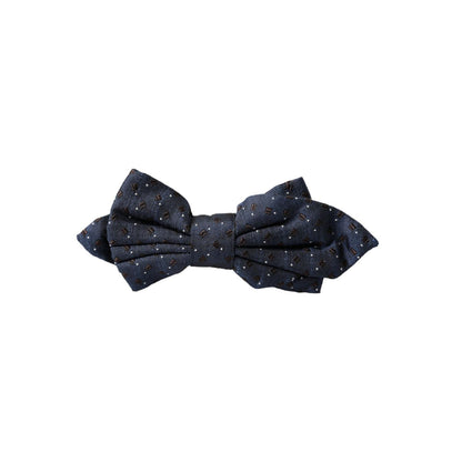 Dolce & Gabbana Navy Blue Silk Patterned Adjustable Men Papillon Bow Tie